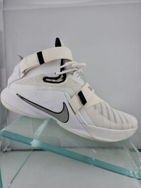 Nike Labron James Soilders 9 White and Black Strap Basketball Shoe